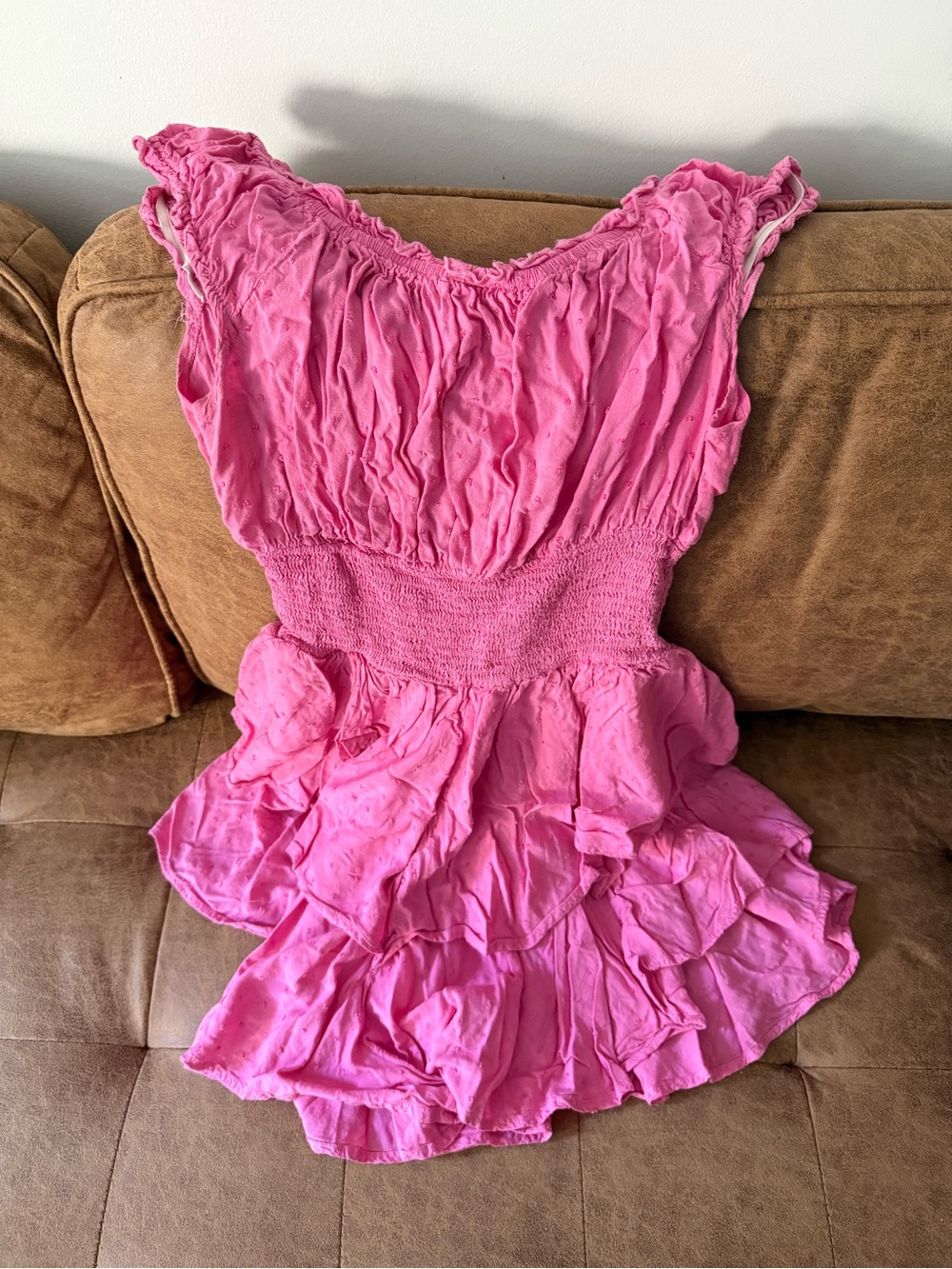 Princess Polly Pink Ruffled Smocked Waist Romper - Picture 2 of 3
